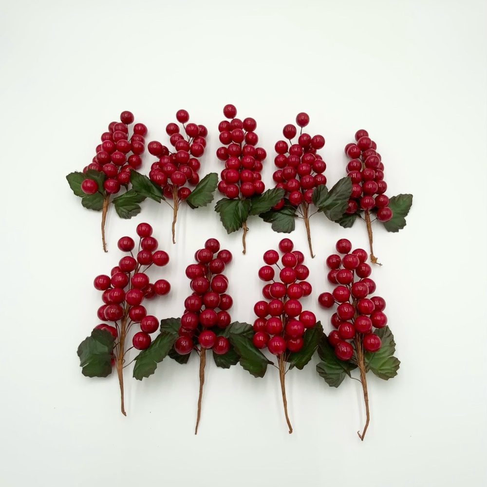 Red Berry Decorative Stems